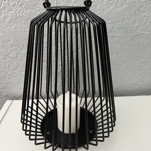 Black Wired Battery-Powered Lantern